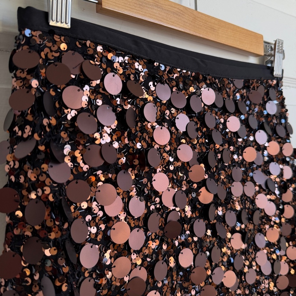Zara Brown & Black Sequin Beaded Mini Skirt XS NWT Festival Concert Party Glam - Picture 12 of 13